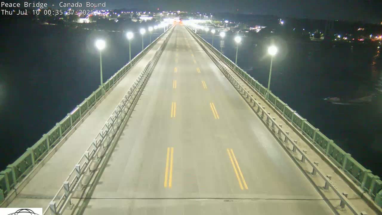Buffalo, Peace Bridge Canada Bound View from USA Side Live Cam - Buffalo, Erie , Buffalo -Niagara Falls, New York, USA