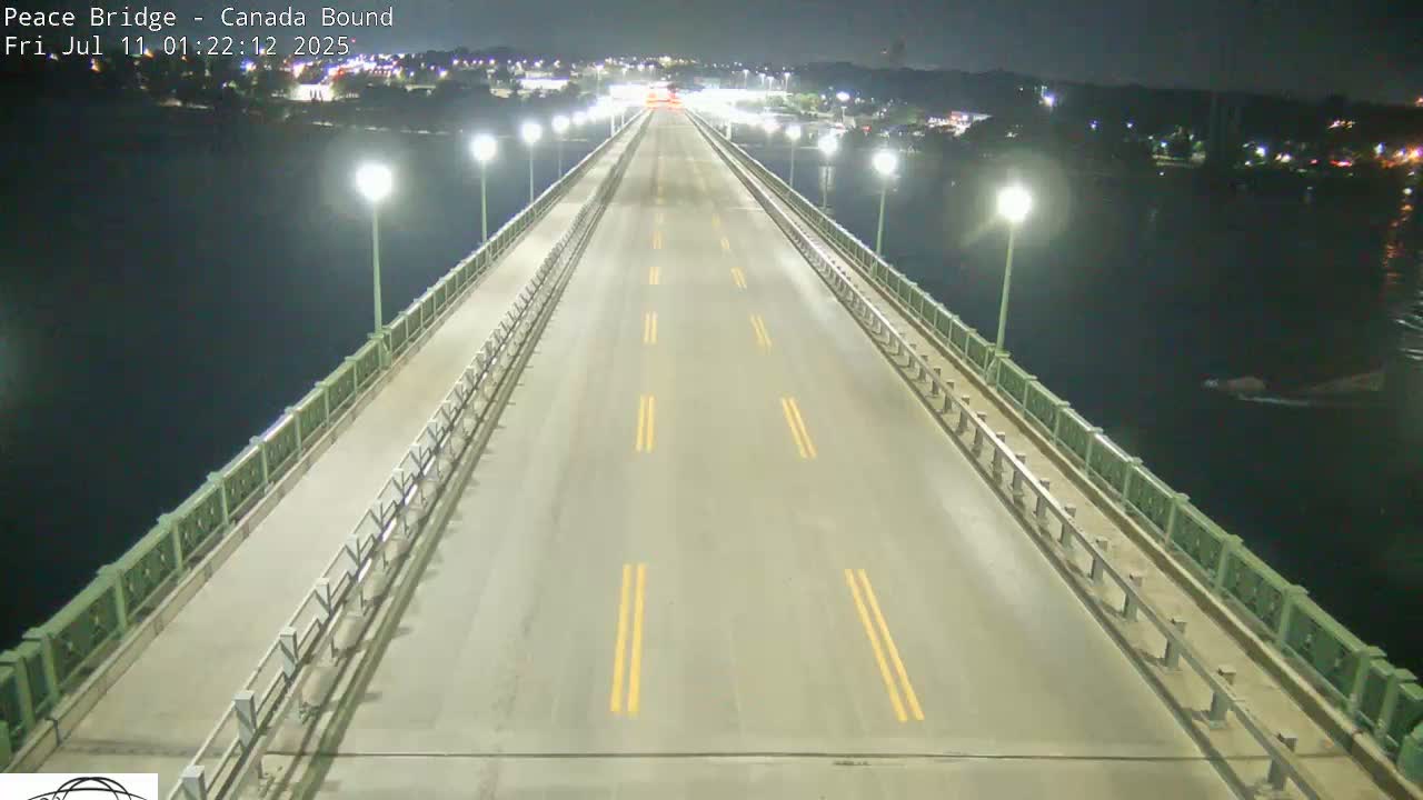 Buffalo, Peace Bridge Canada Bound View from USA Side Live Cam - Buffalo, Erie , Buffalo -Niagara Falls, New York, USA