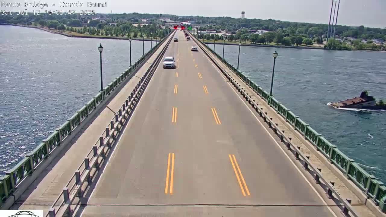 Buffalo, Peace Bridge Canada Bound View from USA Side Live Cam - Buffalo, Erie , Buffalo -Niagara Falls, New York, USA