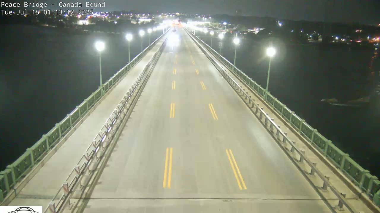 Buffalo, Peace Bridge Canada Bound View from USA Side Live Cam - Buffalo, Erie , Buffalo -Niagara Falls, New York, USA
