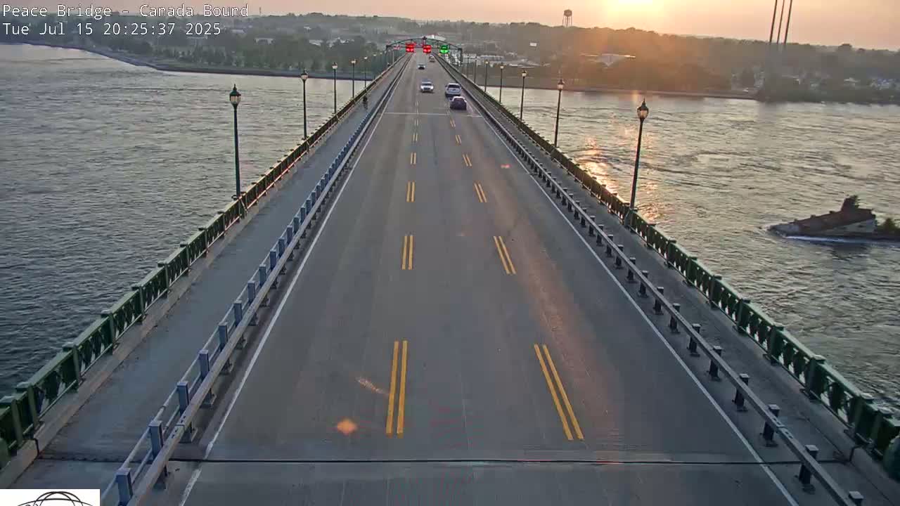 Buffalo, Peace Bridge Canada Bound View from USA Side Live Cam - Buffalo, Erie , Buffalo -Niagara Falls, New York, USA