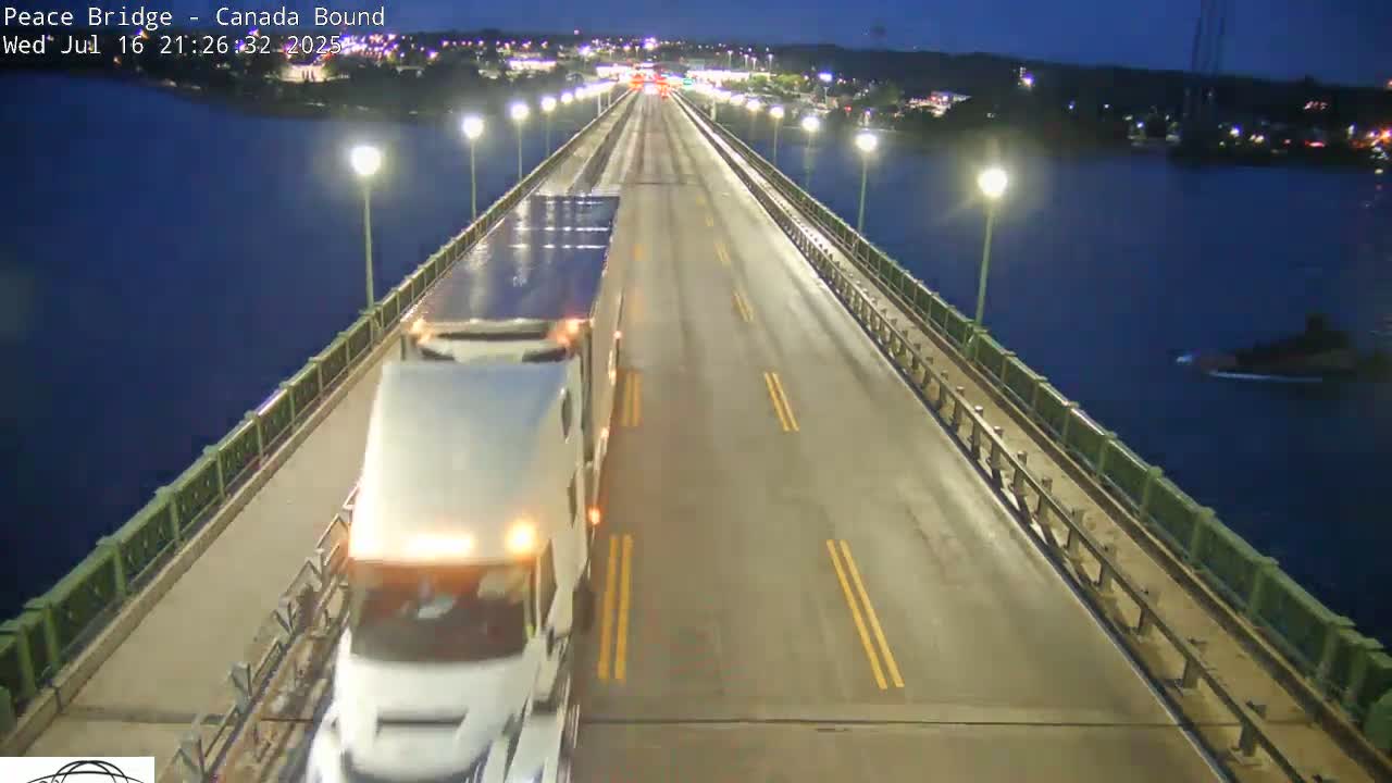 Buffalo, Peace Bridge Canada Bound View from USA Side Live Cam - Buffalo, Erie , Buffalo -Niagara Falls, New York, USA