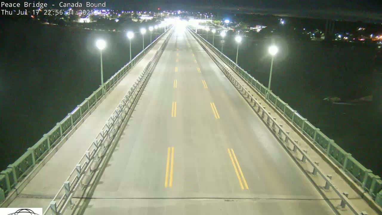 Buffalo, Peace Bridge Canada Bound View from USA Side Live Cam - Buffalo, Erie , Buffalo -Niagara Falls, New York, USA