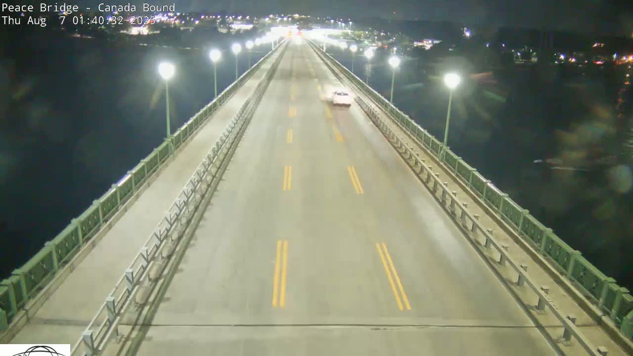 Buffalo, Peace Bridge Canada Bound View from USA Side Live Cam - Buffalo, Erie , Buffalo -Niagara Falls, New York, USA