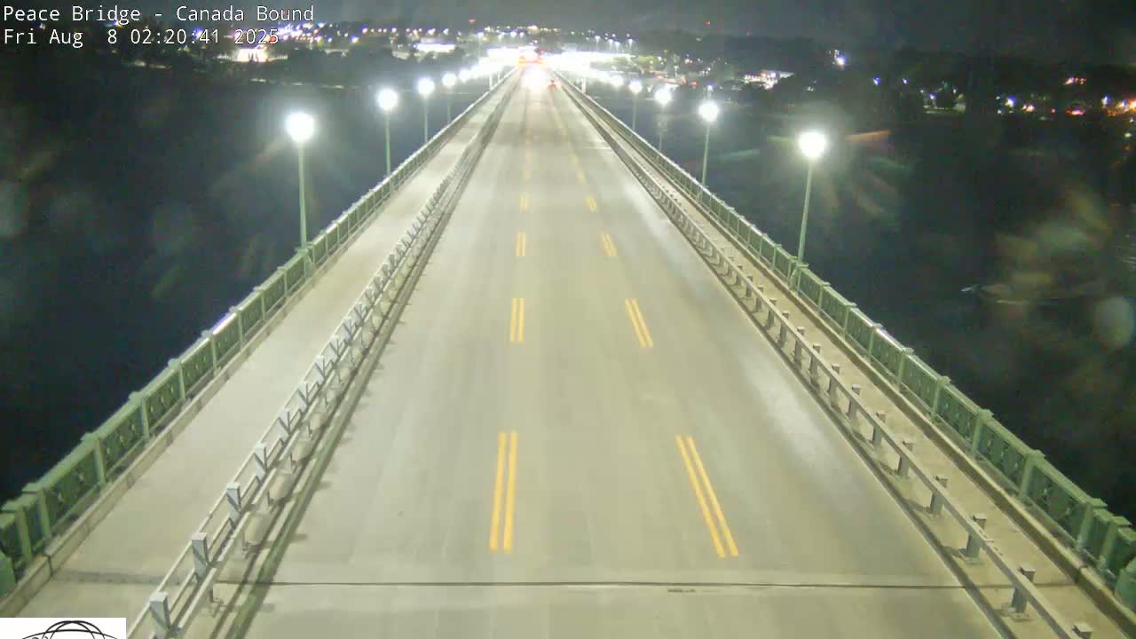 Buffalo, Peace Bridge Canada Bound View from USA Side Live Cam - Buffalo, Erie , Buffalo -Niagara Falls, New York, USA