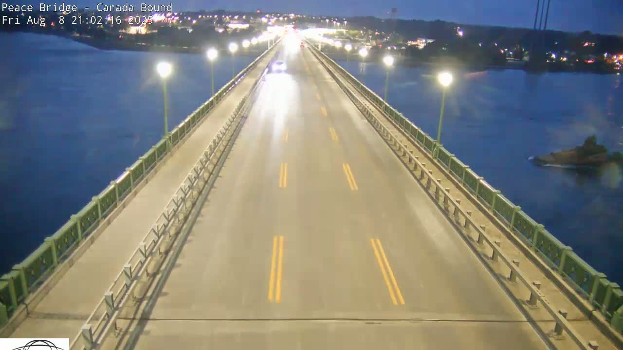 Buffalo, Peace Bridge Canada Bound View from USA Side Live Cam - Buffalo, Erie , Buffalo -Niagara Falls, New York, USA