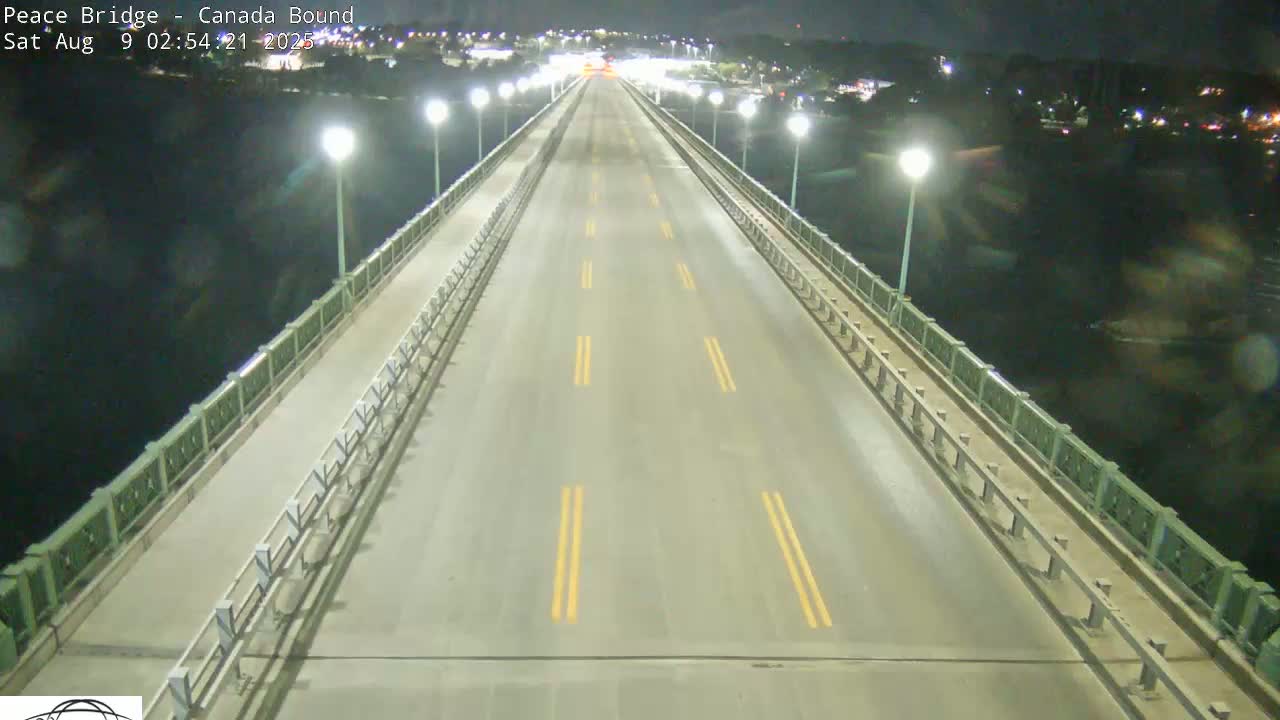 Buffalo, Peace Bridge Canada Bound View from USA Side Live Cam - Buffalo, Erie , Buffalo -Niagara Falls, New York, USA