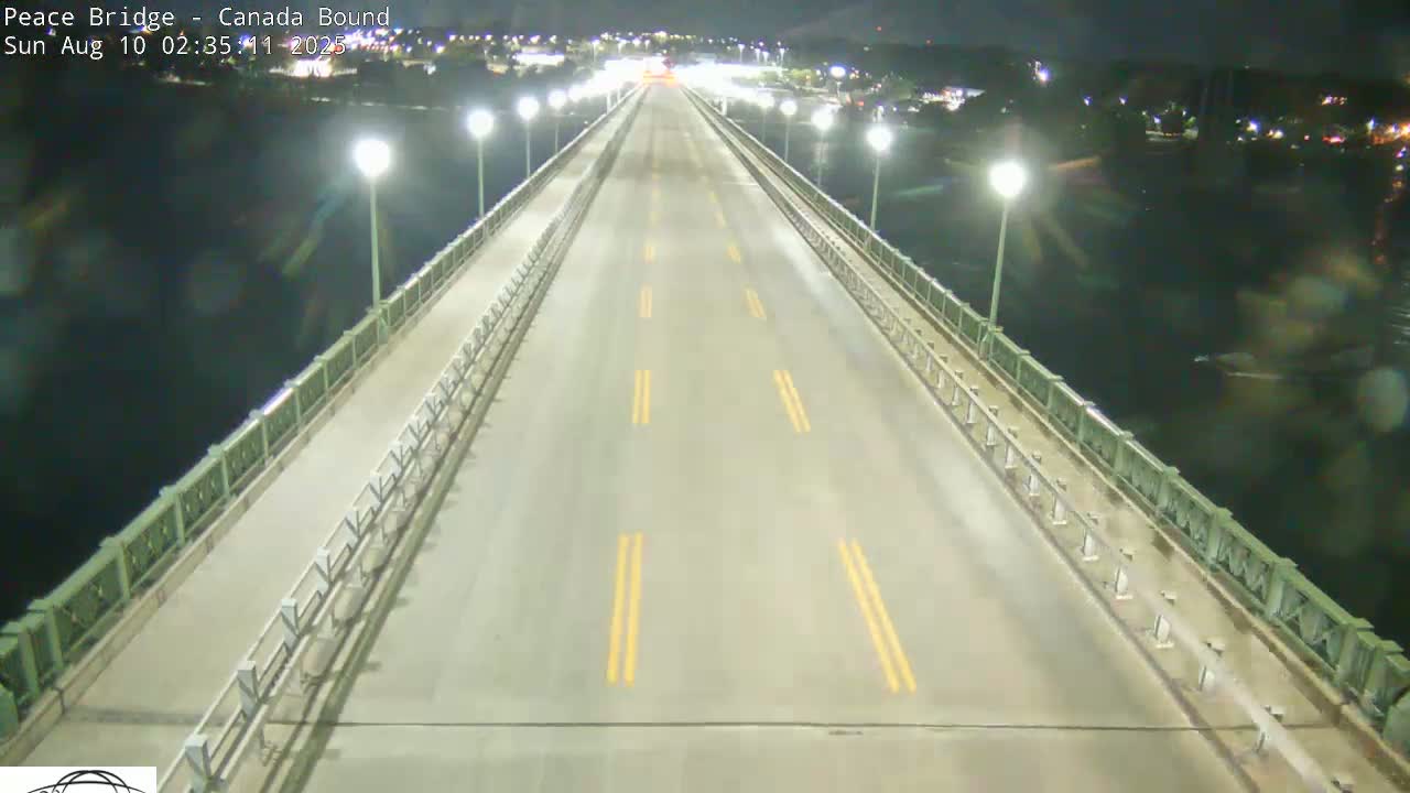 Buffalo, Peace Bridge Canada Bound View from USA Side Live Cam - Buffalo, Erie , Buffalo -Niagara Falls, New York, USA