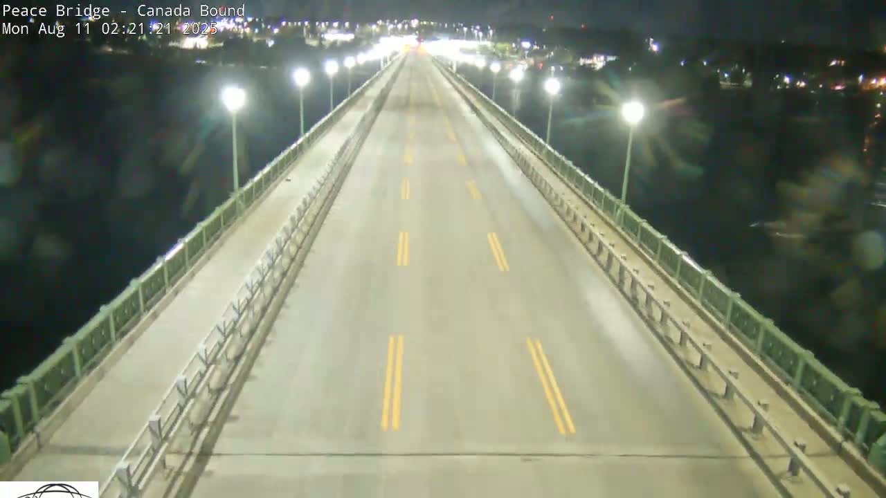 Buffalo, Peace Bridge Canada Bound View from USA Side Live Cam - Buffalo, Erie , Buffalo -Niagara Falls, New York, USA