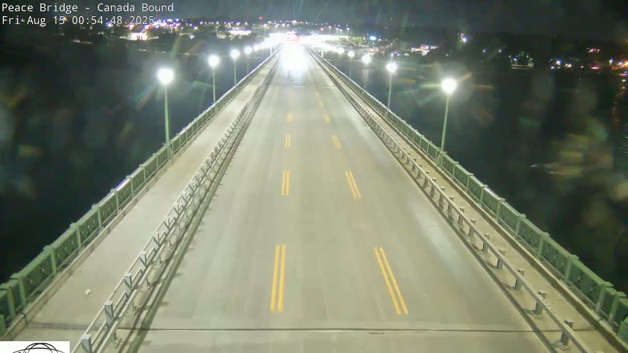 Buffalo, Peace Bridge Canada Bound View from USA Side Live Cam - Buffalo, Erie , Buffalo -Niagara Falls, New York, USA