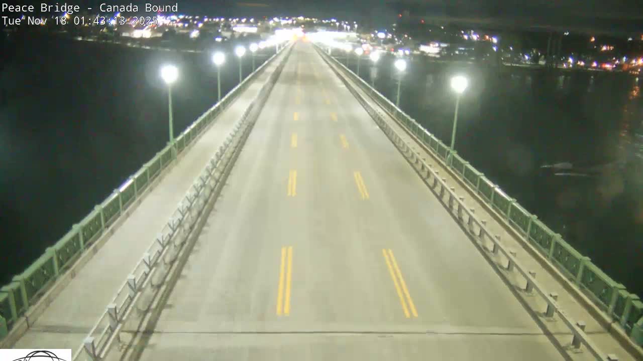 Buffalo, Peace Bridge Canada Bound View from USA Side Live Cam - Buffalo, Erie , Buffalo -Niagara Falls, New York, USA