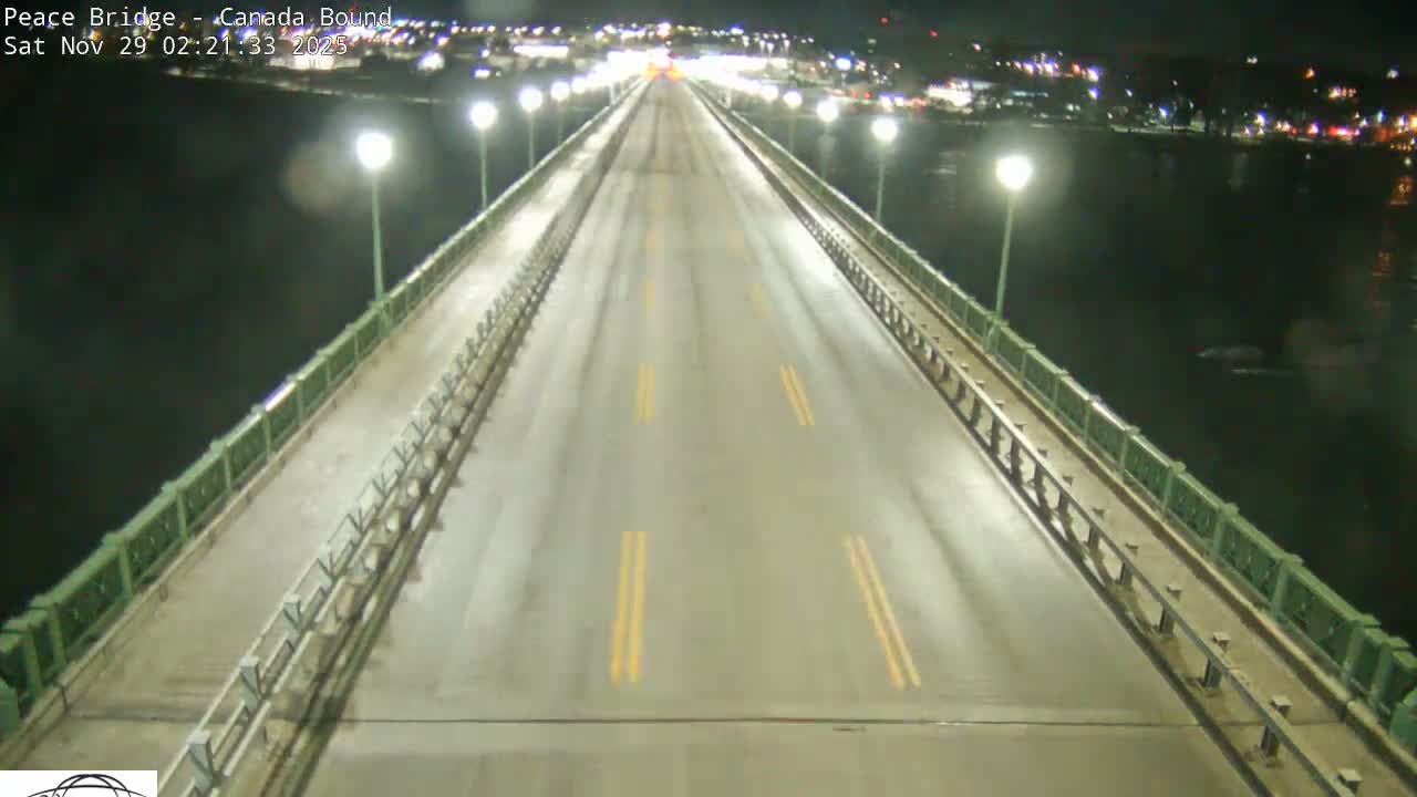 Buffalo, Peace Bridge Canada Bound View from USA Side Live Cam - Buffalo, Erie , Buffalo -Niagara Falls, New York, USA