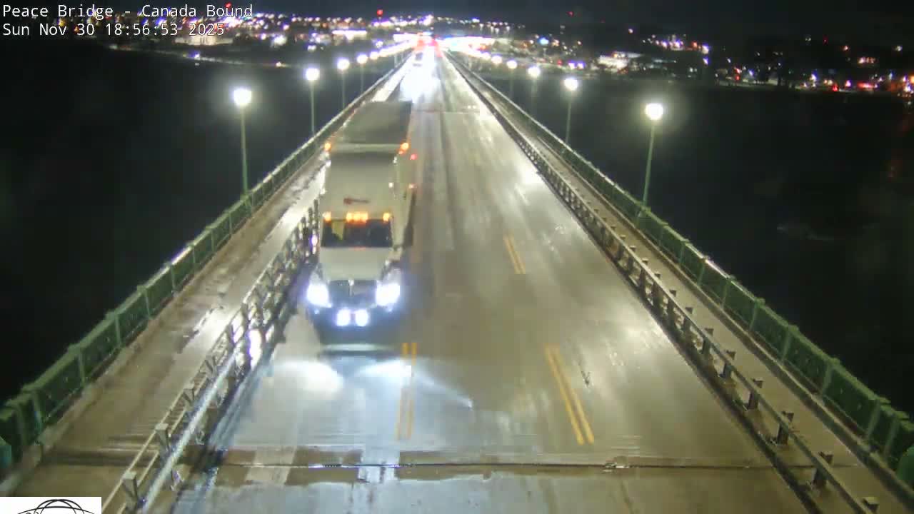 Buffalo, Peace Bridge Canada Bound View from USA Side Live Cam - Buffalo, Erie , Buffalo -Niagara Falls, New York, USA