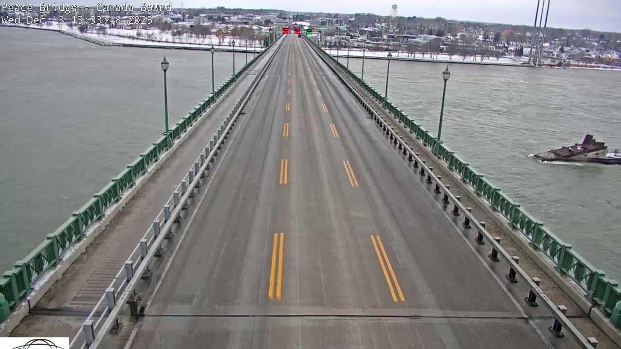 Buffalo, Peace Bridge Canada Bound View from USA Side Live Cam - Buffalo, Erie , Buffalo -Niagara Falls, New York, USA