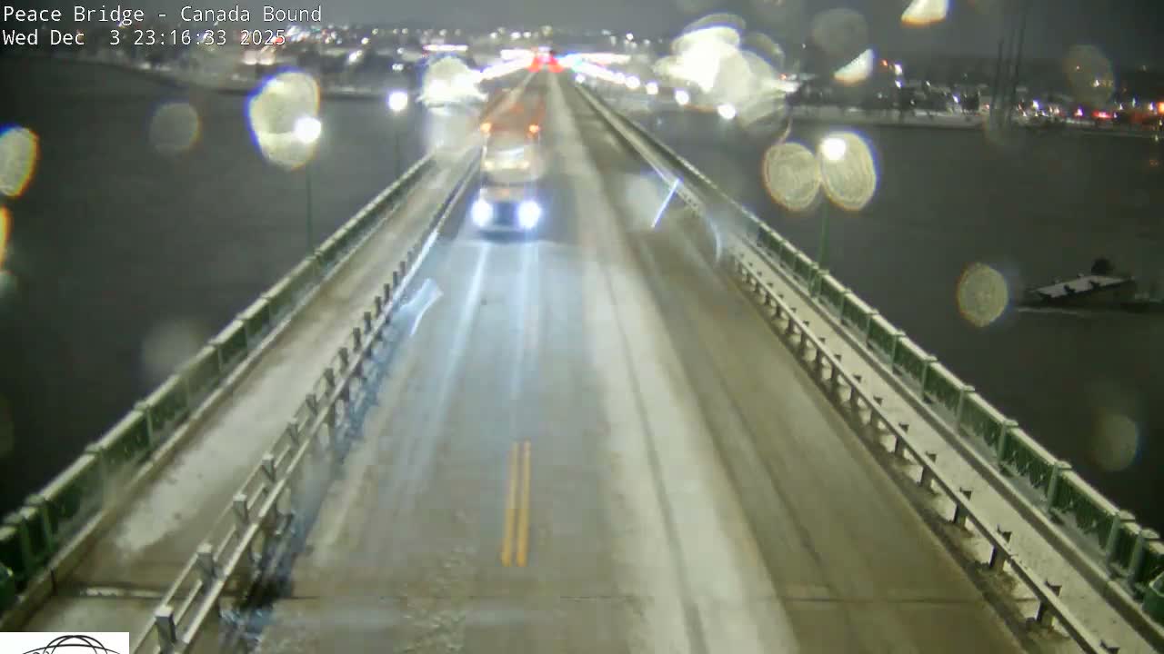 Buffalo, Peace Bridge Canada Bound View from USA Side Live Cam - Buffalo, Erie , Buffalo -Niagara Falls, New York, USA