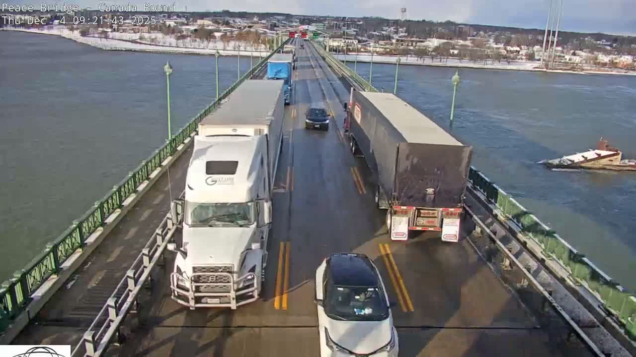 Buffalo, Peace Bridge Canada Bound View from USA Side Live Cam - Buffalo, Erie , Buffalo -Niagara Falls, New York, USA