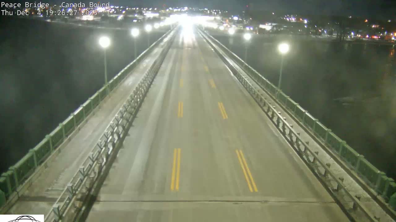 Buffalo, Peace Bridge Canada Bound View from USA Side Live Cam - Buffalo, Erie , Buffalo -Niagara Falls, New York, USA