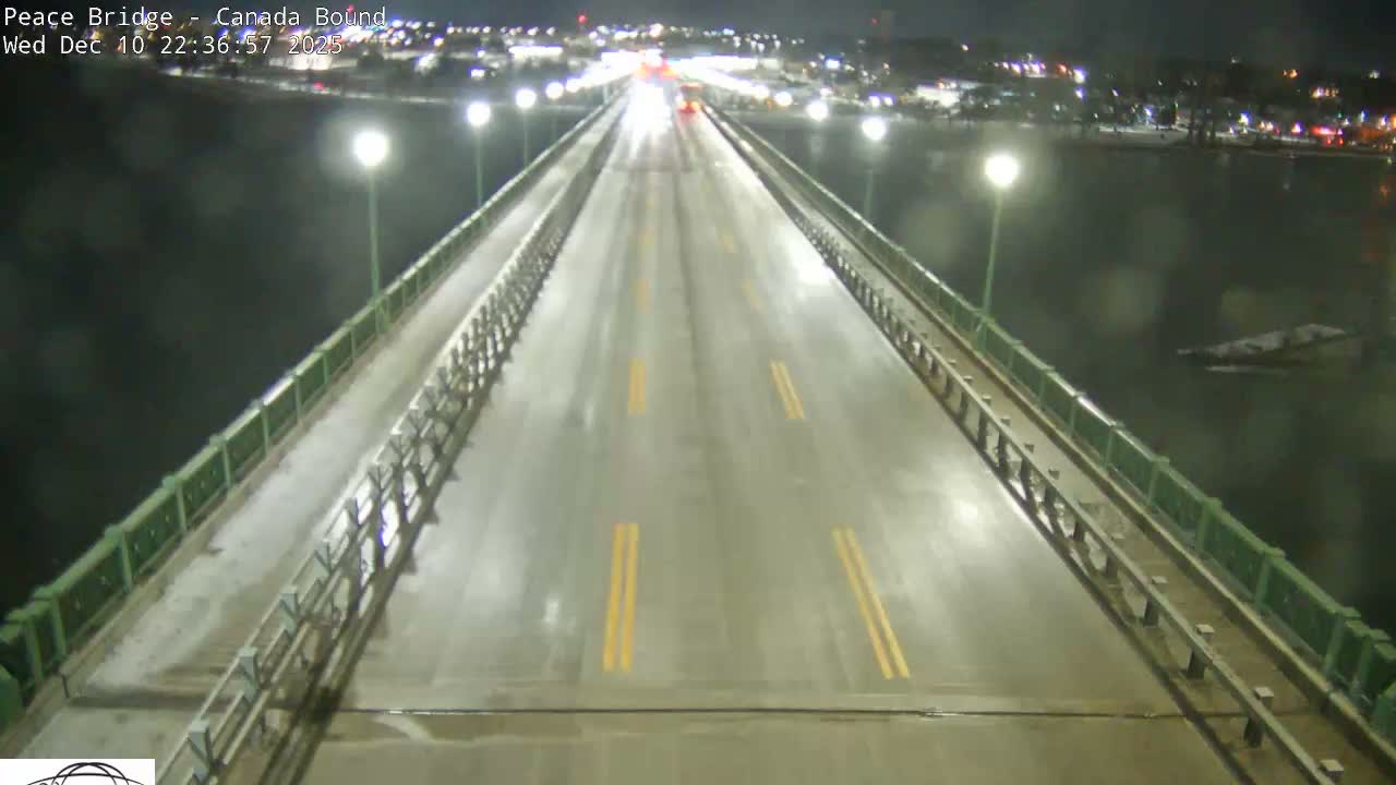 Buffalo, Peace Bridge Canada Bound View from USA Side Live Cam - Buffalo, Erie , Buffalo -Niagara Falls, New York, USA