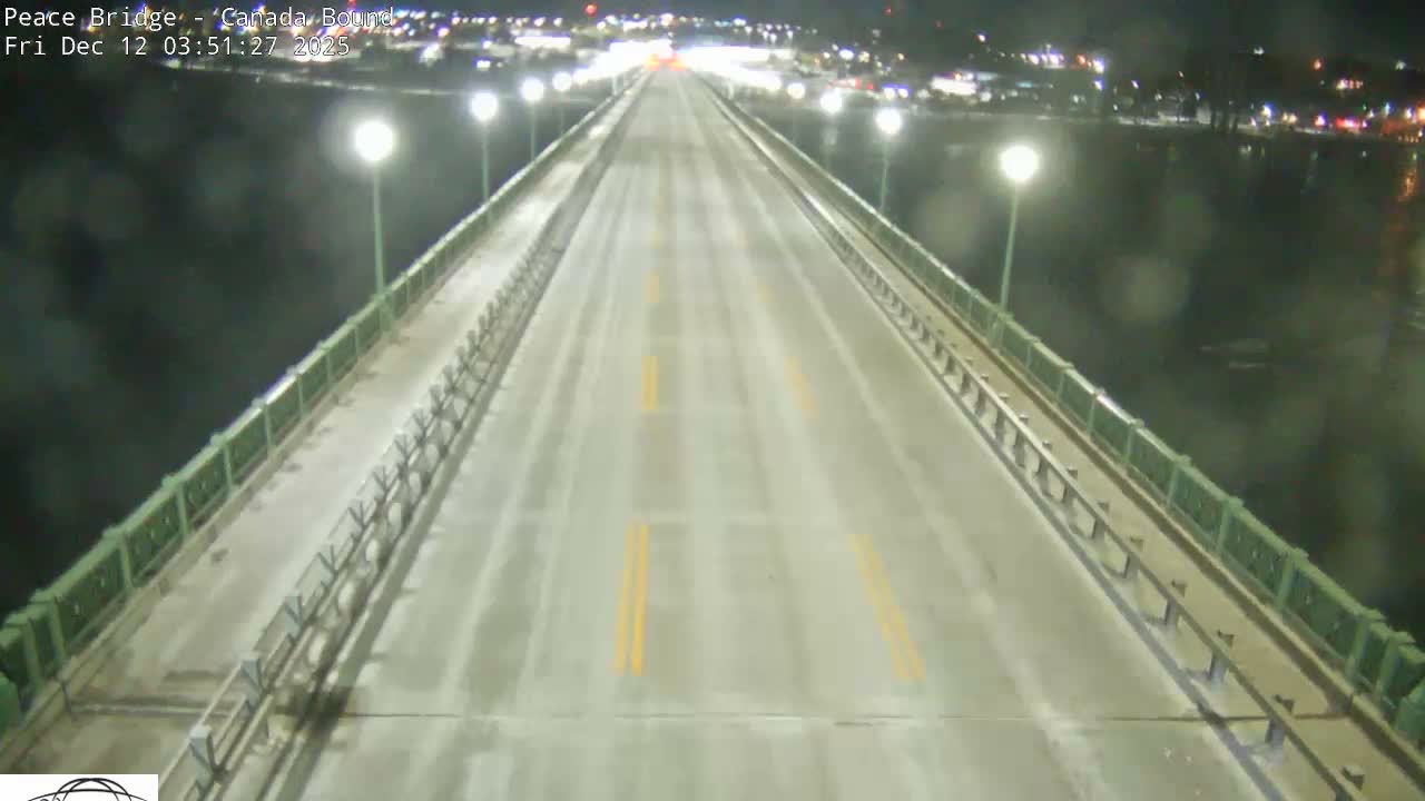 Buffalo, Peace Bridge Canada Bound View from USA Side Live Cam - Buffalo, Erie , Buffalo -Niagara Falls, New York, USA