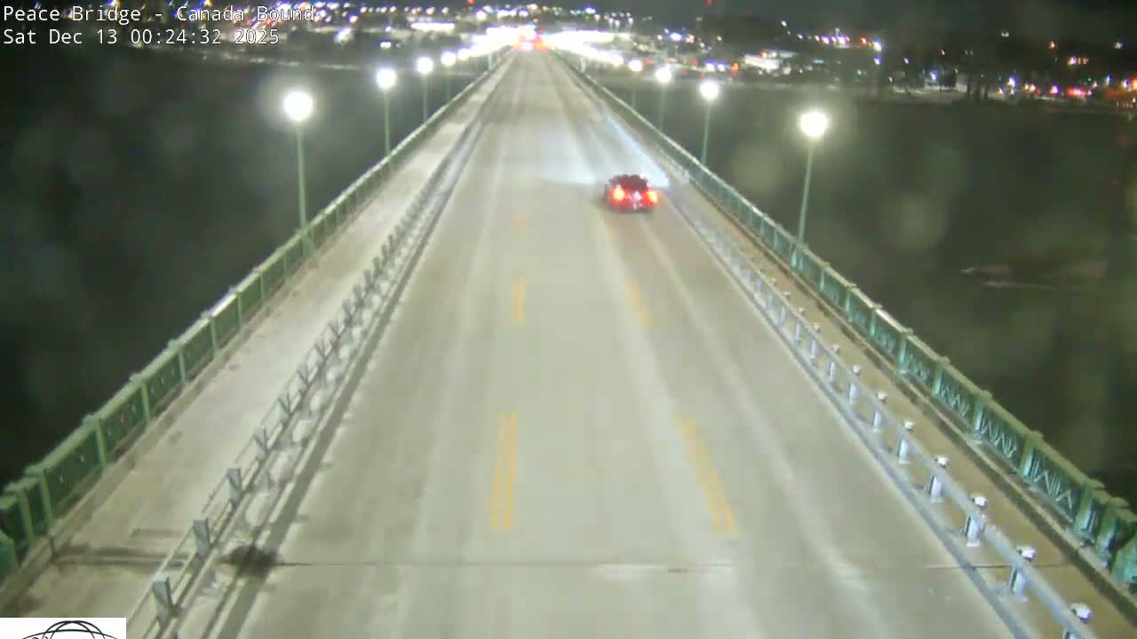 Buffalo, Peace Bridge Canada Bound View from USA Side Live Cam - Buffalo, Erie , Buffalo -Niagara Falls, New York, USA