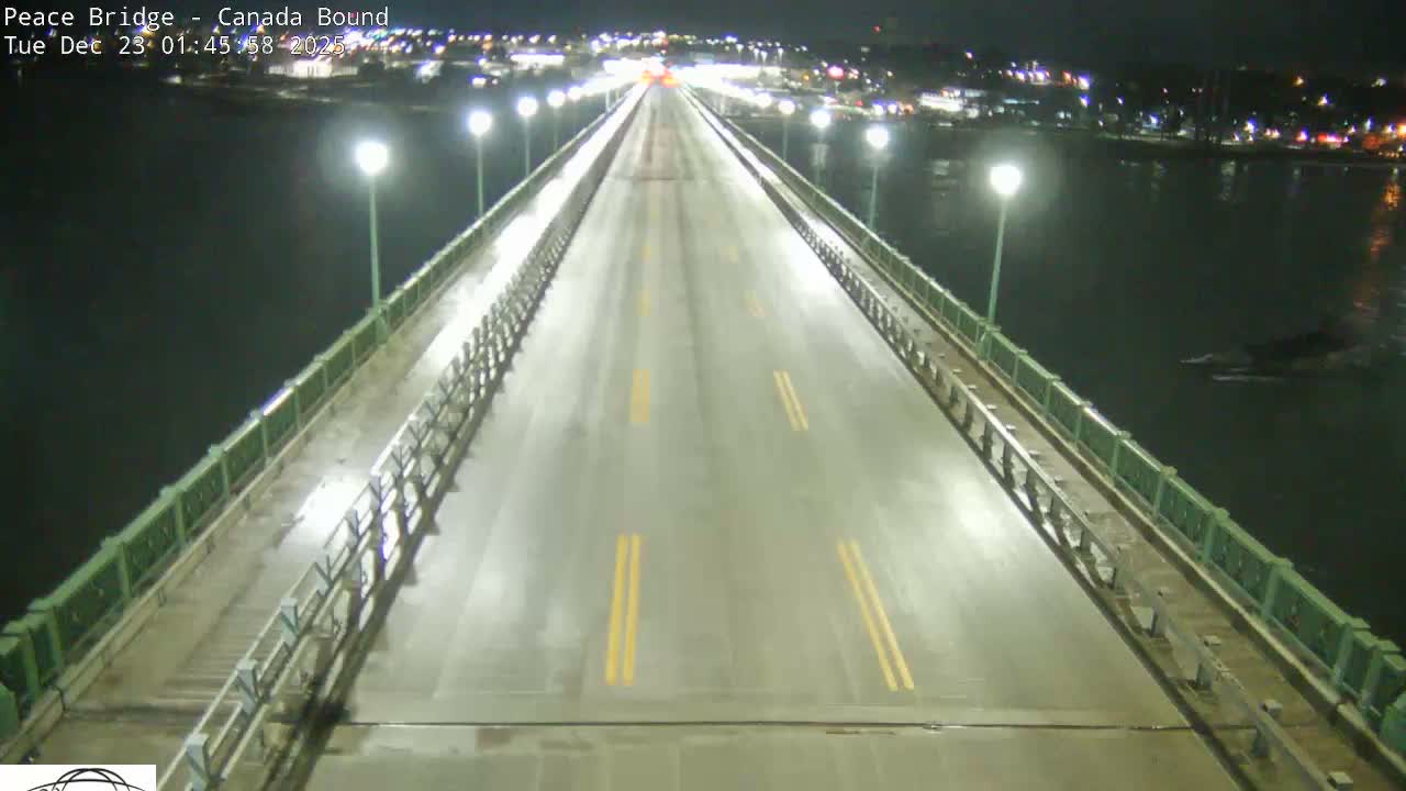 Buffalo, Peace Bridge Canada Bound View from USA Side Live Cam - Buffalo, Erie , Buffalo -Niagara Falls, New York, USA