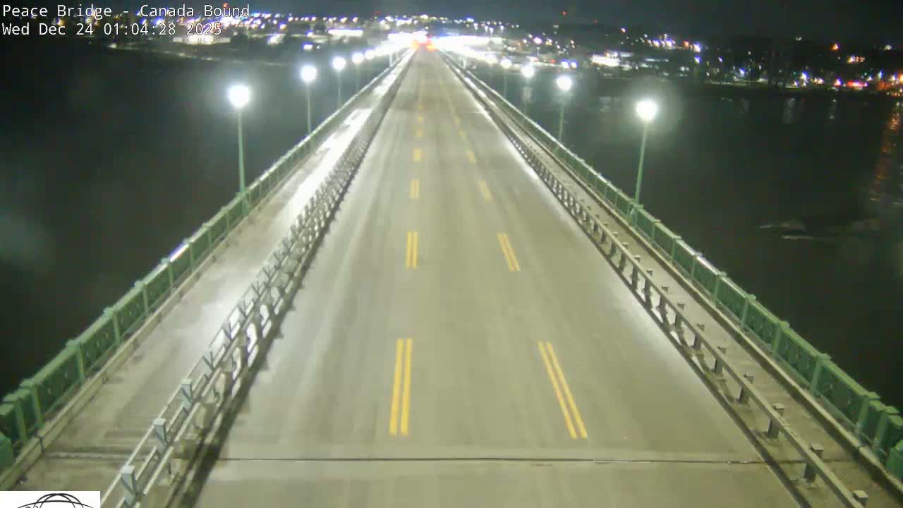 Buffalo, Peace Bridge Canada Bound View from USA Side Live Cam - Buffalo, Erie , Buffalo -Niagara Falls, New York, USA