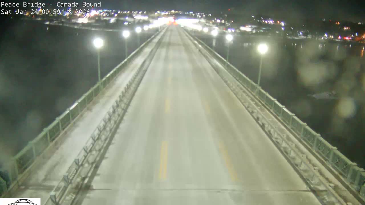 Buffalo, Peace Bridge Canada Bound View from USA Side Live Cam - Buffalo, Erie , Buffalo -Niagara Falls, New York, USA
