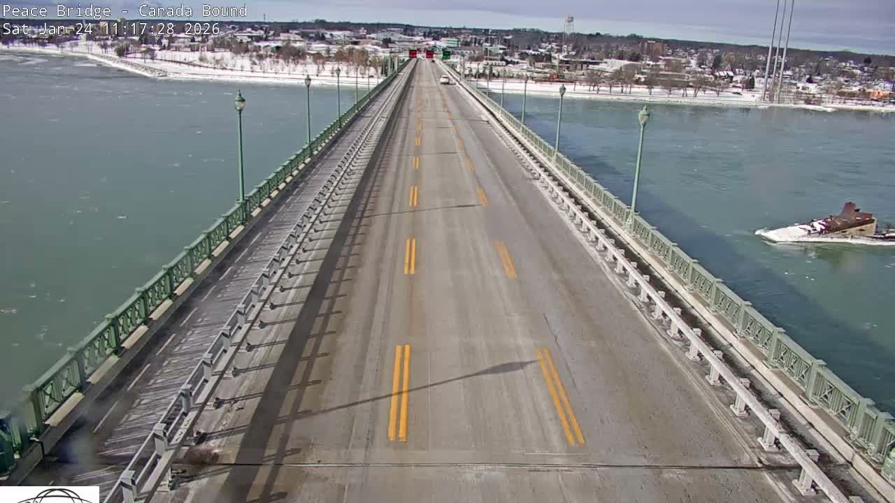 Buffalo, Peace Bridge Canada Bound View from USA Side Live Cam - Buffalo, Erie , Buffalo -Niagara Falls, New York, USA