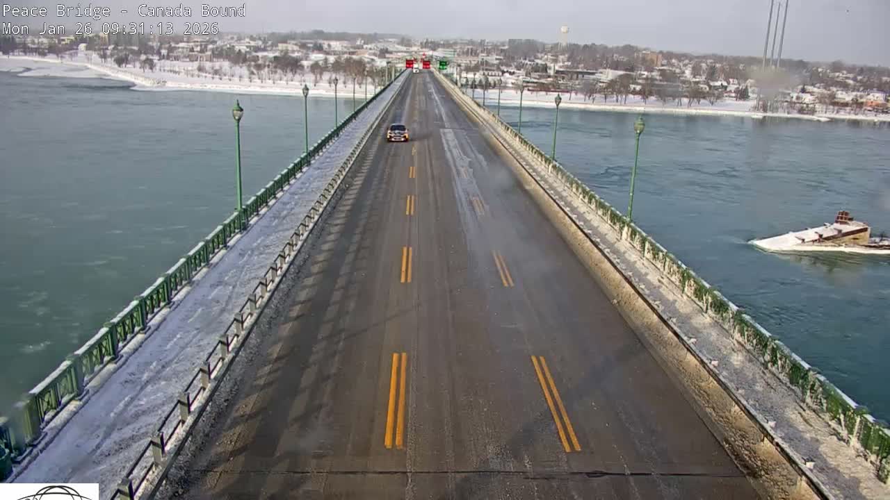 Buffalo, Peace Bridge Canada Bound View from USA Side Live Cam - Buffalo, Erie , Buffalo -Niagara Falls, New York, USA