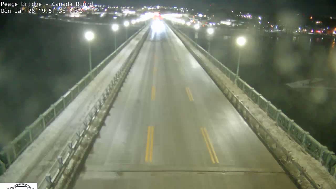 Buffalo, Peace Bridge Canada Bound View from USA Side Live Cam - Buffalo, Erie , Buffalo -Niagara Falls, New York, USA