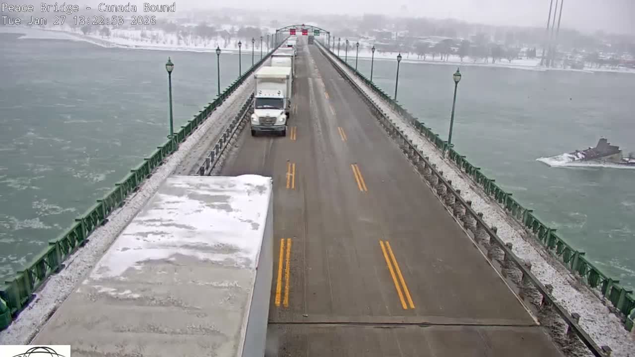 Buffalo, Peace Bridge Canada Bound View from USA Side Live Cam - Buffalo, Erie , Buffalo -Niagara Falls, New York, USA