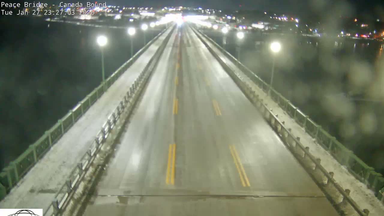 Buffalo, Peace Bridge Canada Bound View from USA Side Live Cam - Buffalo, Erie , Buffalo -Niagara Falls, New York, USA