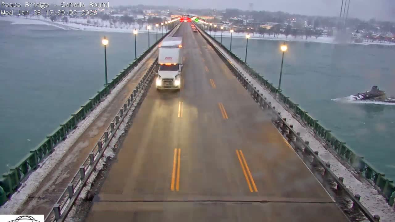 Buffalo, Peace Bridge Canada Bound View from USA Side Live Cam - Buffalo, Erie , Buffalo -Niagara Falls, New York, USA