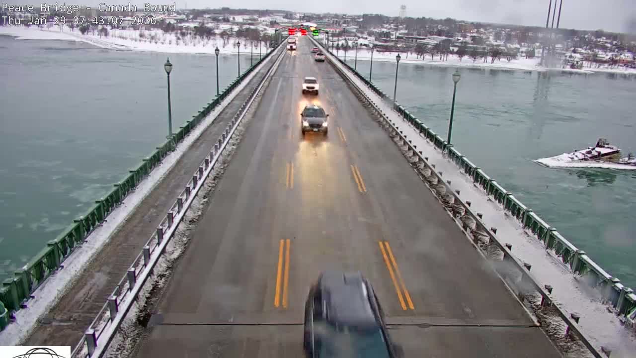 Buffalo, Peace Bridge Canada Bound View from USA Side Live Cam - Buffalo, Erie , Buffalo -Niagara Falls, New York, USA