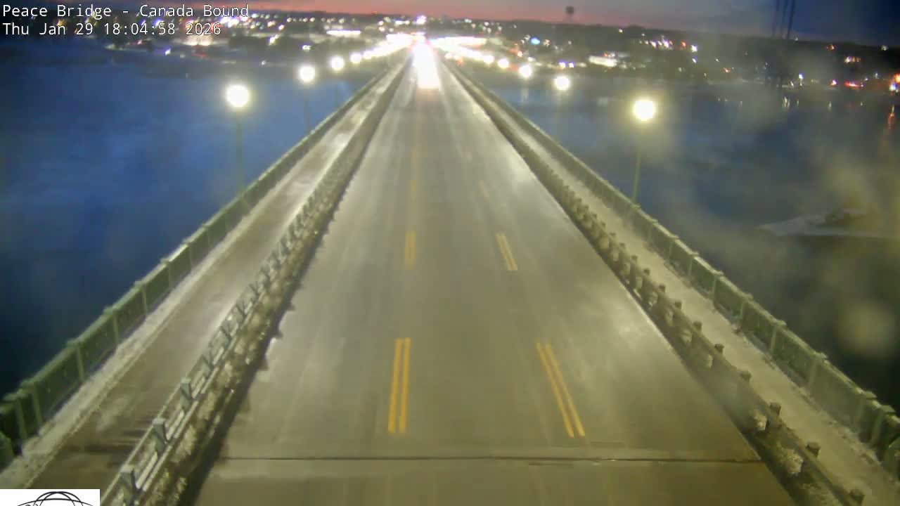 Buffalo, Peace Bridge Canada Bound View from USA Side Live Cam - Buffalo, Erie , Buffalo -Niagara Falls, New York, USA