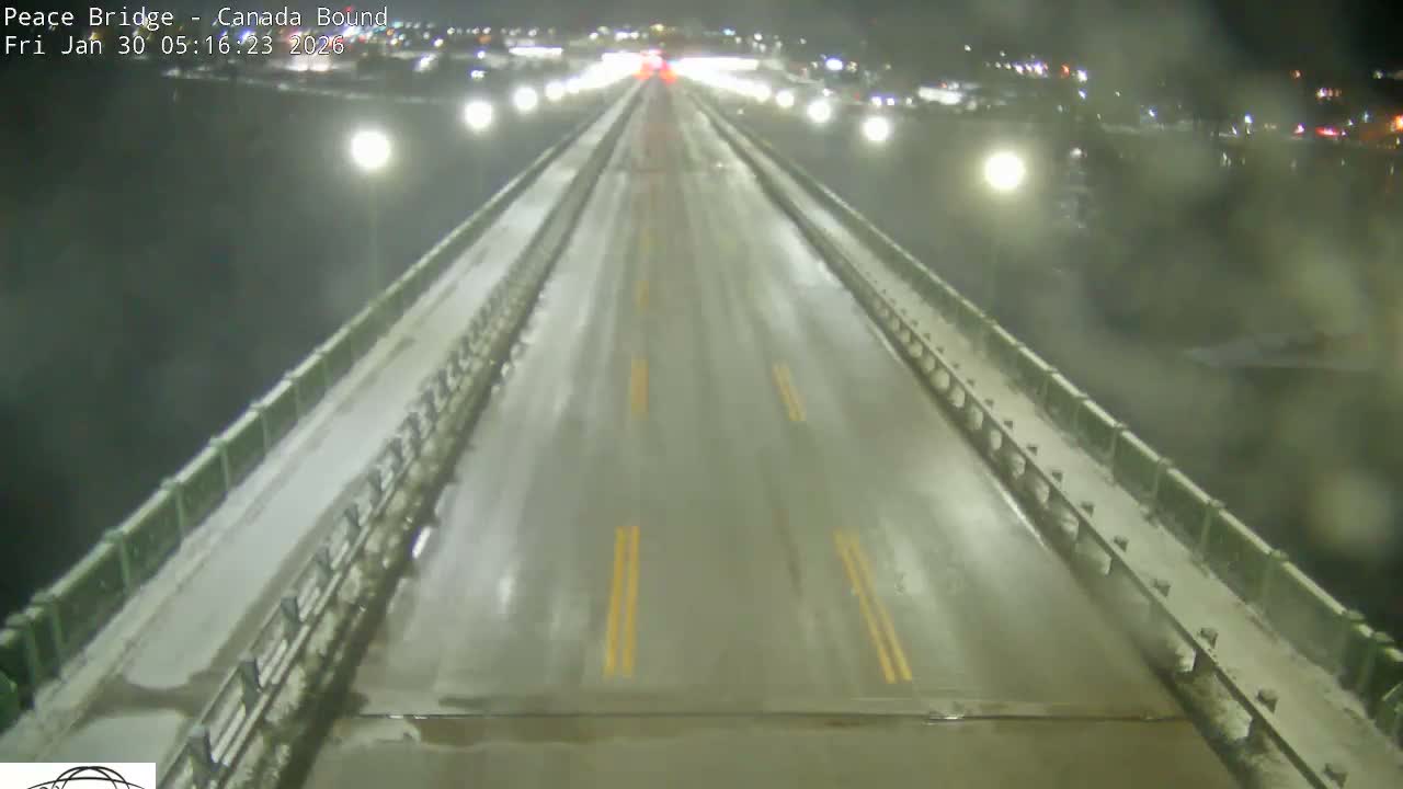 Buffalo, Peace Bridge Canada Bound View from USA Side Live Cam - Buffalo, Erie , Buffalo -Niagara Falls, New York, USA