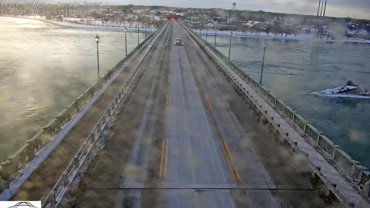 Buffalo, Peace Bridge Canada Bound View from USA Side Live Cam - Buffalo, Erie , Buffalo -Niagara Falls, New York, USA