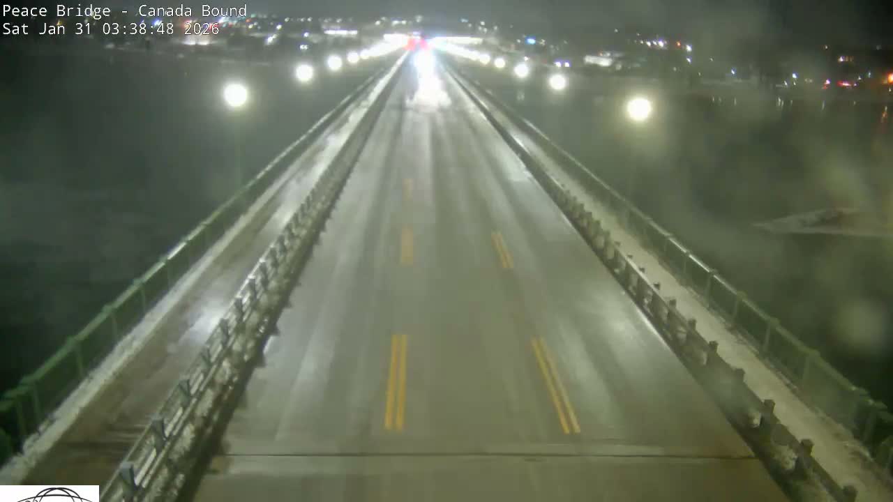 Buffalo, Peace Bridge Canada Bound View from USA Side Live Cam - Buffalo, Erie , Buffalo -Niagara Falls, New York, USA
