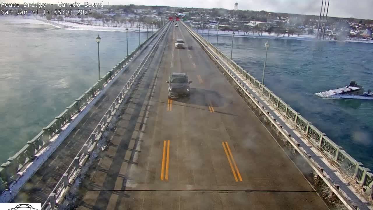 Buffalo, Peace Bridge Canada Bound View from USA Side Live Cam - Buffalo, Erie , Buffalo -Niagara Falls, New York, USA