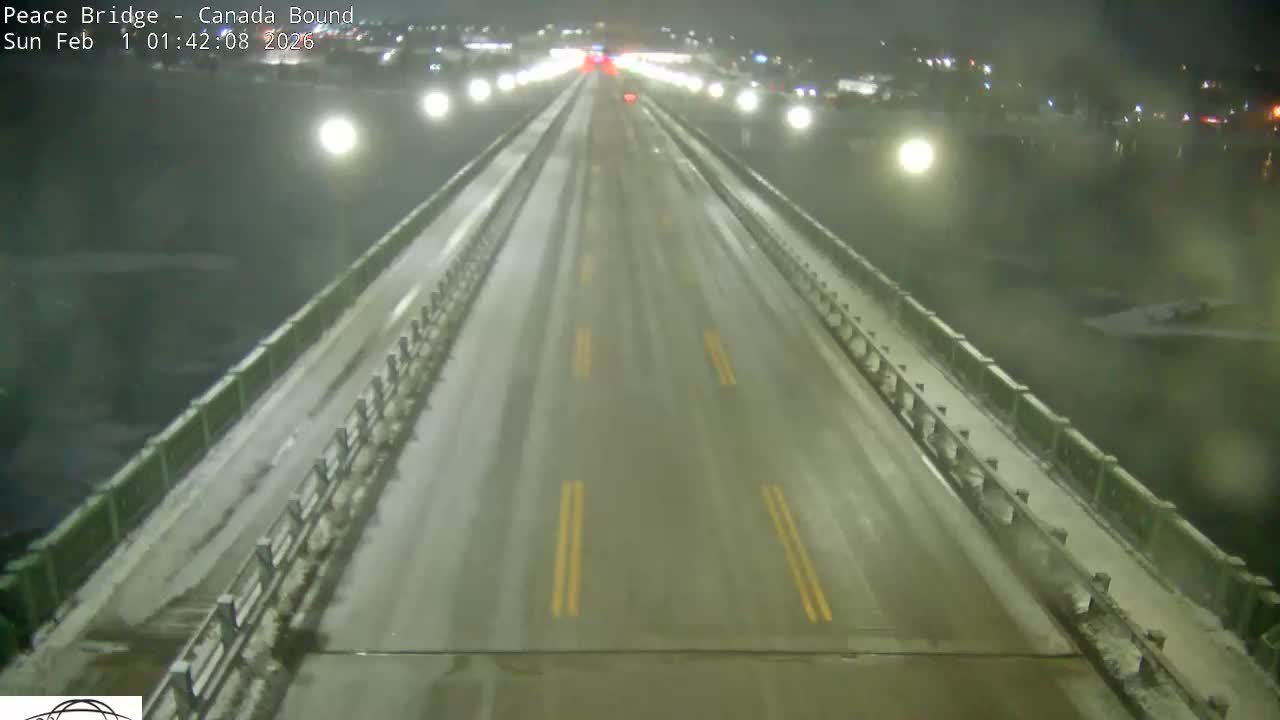 Buffalo, Peace Bridge Canada Bound View from USA Side Live Cam - Buffalo, Erie , Buffalo -Niagara Falls, New York, USA