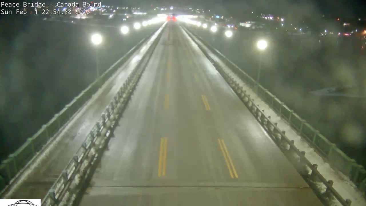 Buffalo, Peace Bridge Canada Bound View from USA Side Live Cam - Buffalo, Erie , Buffalo -Niagara Falls, New York, USA
