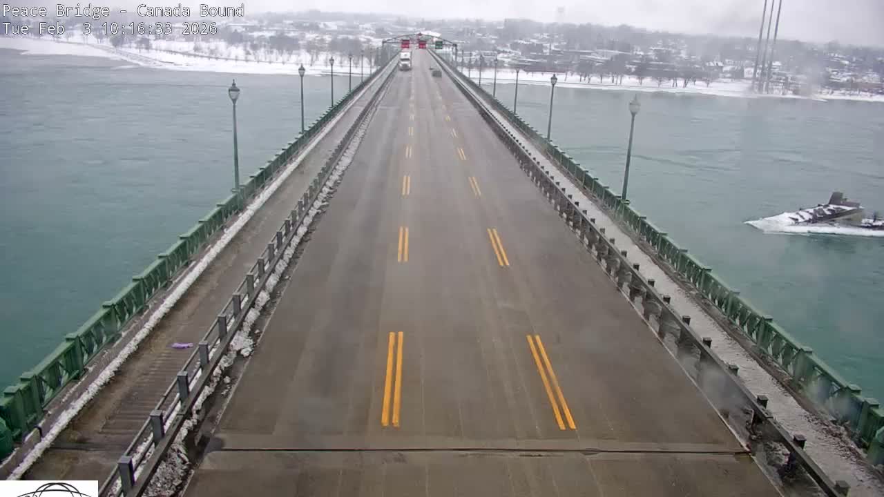 Buffalo, Peace Bridge Canada Bound View from USA Side Live Cam - Buffalo, Erie , Buffalo -Niagara Falls, New York, USA