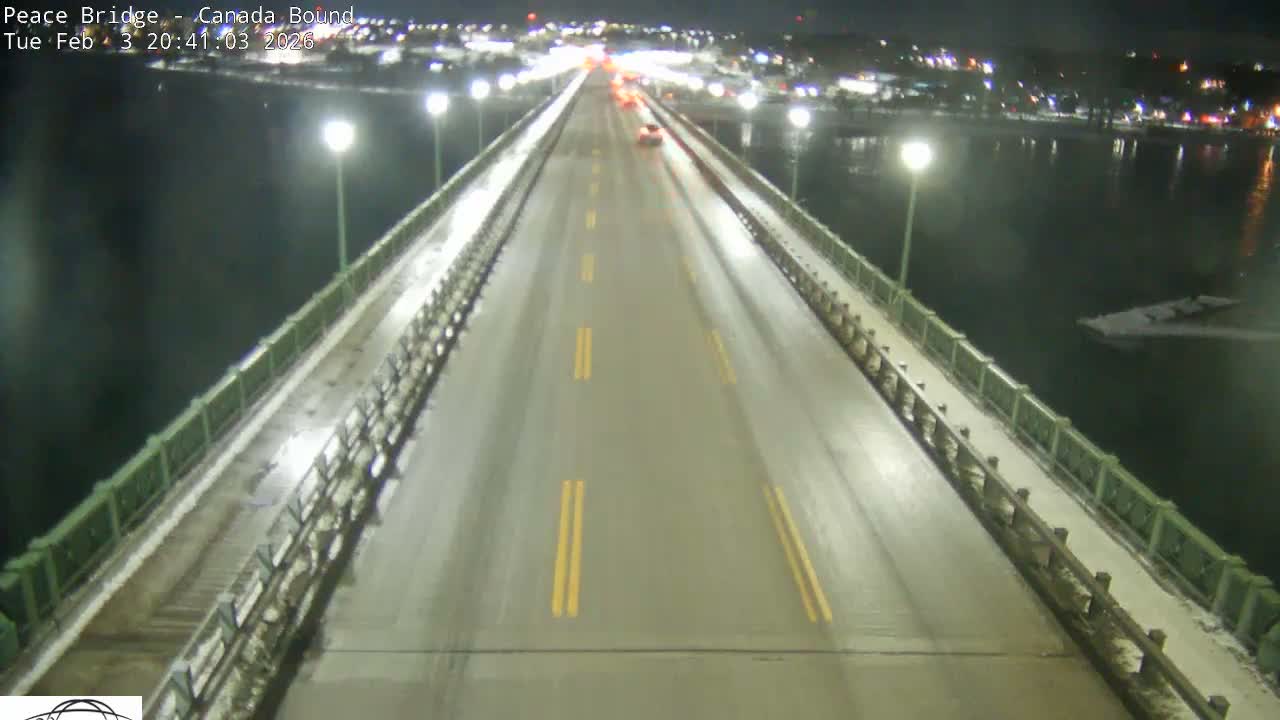 Buffalo, Peace Bridge Canada Bound View from USA Side Live Cam - Buffalo, Erie , Buffalo -Niagara Falls, New York, USA