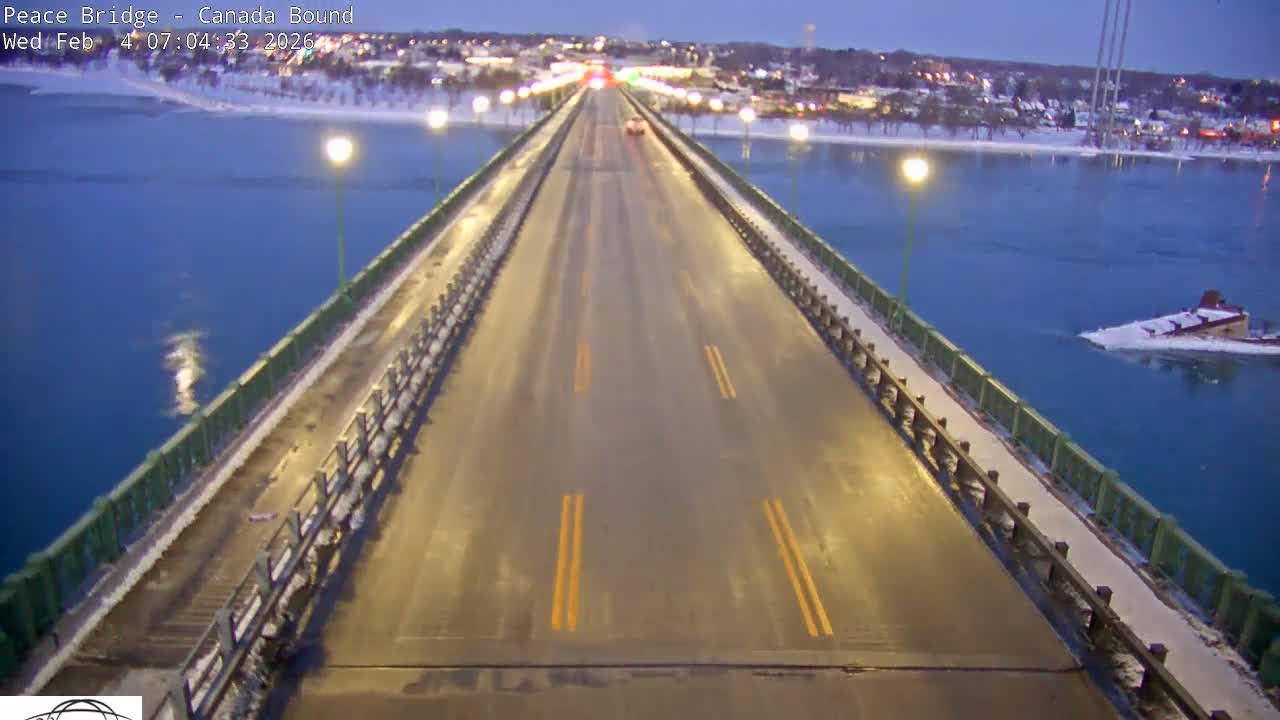 Buffalo, Peace Bridge Canada Bound View from USA Side Live Cam - Buffalo, Erie , Buffalo -Niagara Falls, New York, USA