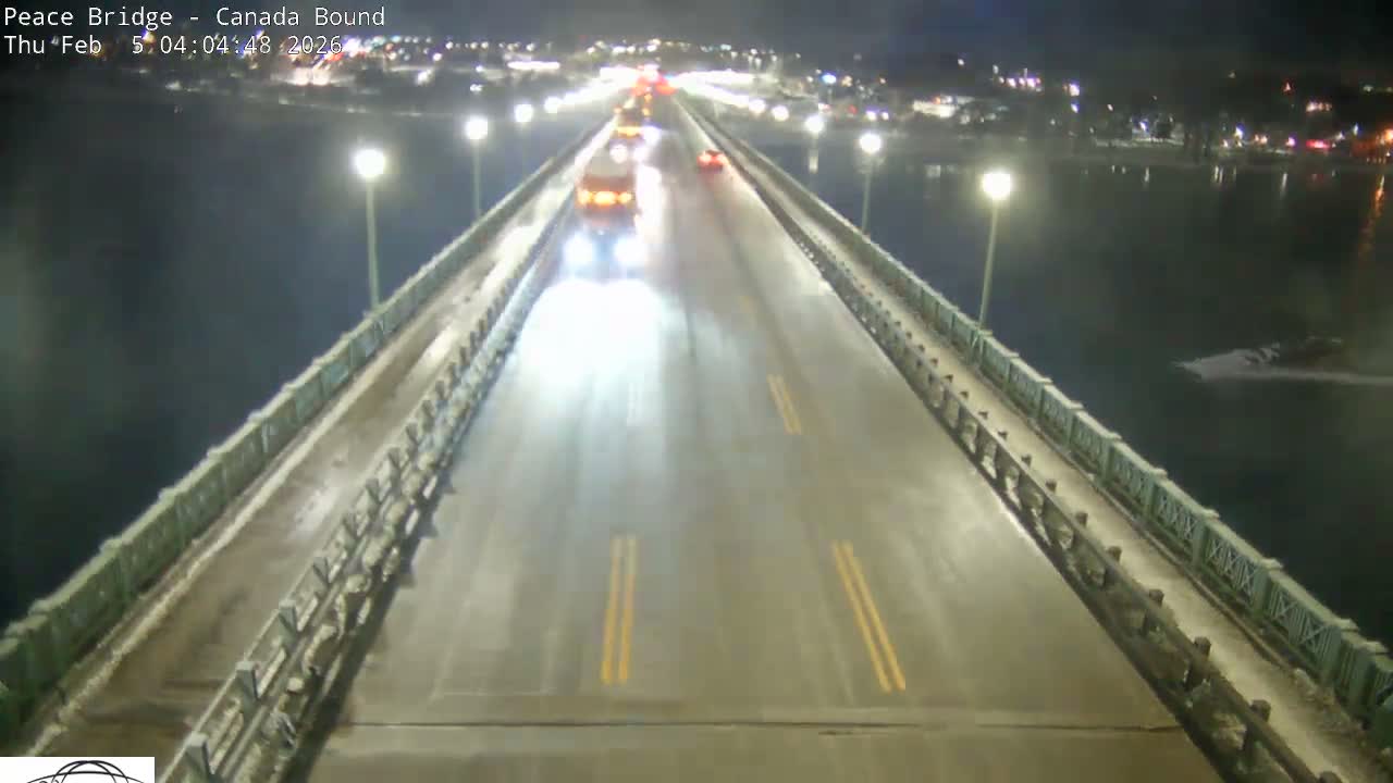 Buffalo, Peace Bridge Canada Bound View from USA Side Live Cam - Buffalo, Erie , Buffalo -Niagara Falls, New York, USA