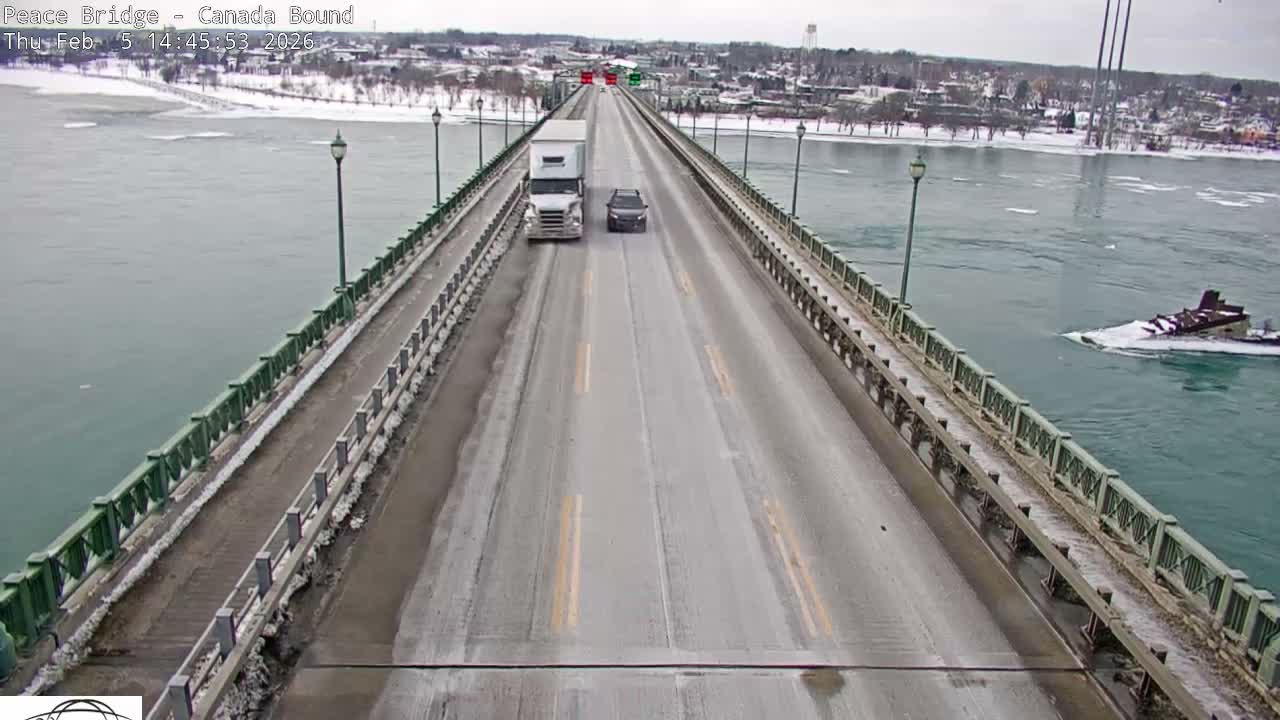 Buffalo, Peace Bridge Canada Bound View from USA Side Live Cam - Buffalo, Erie , Buffalo -Niagara Falls, New York, USA