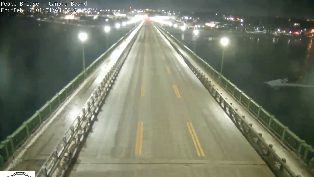 Buffalo, Peace Bridge Canada Bound View from USA Side Live Cam - Buffalo, Erie , Buffalo -Niagara Falls, New York, USA