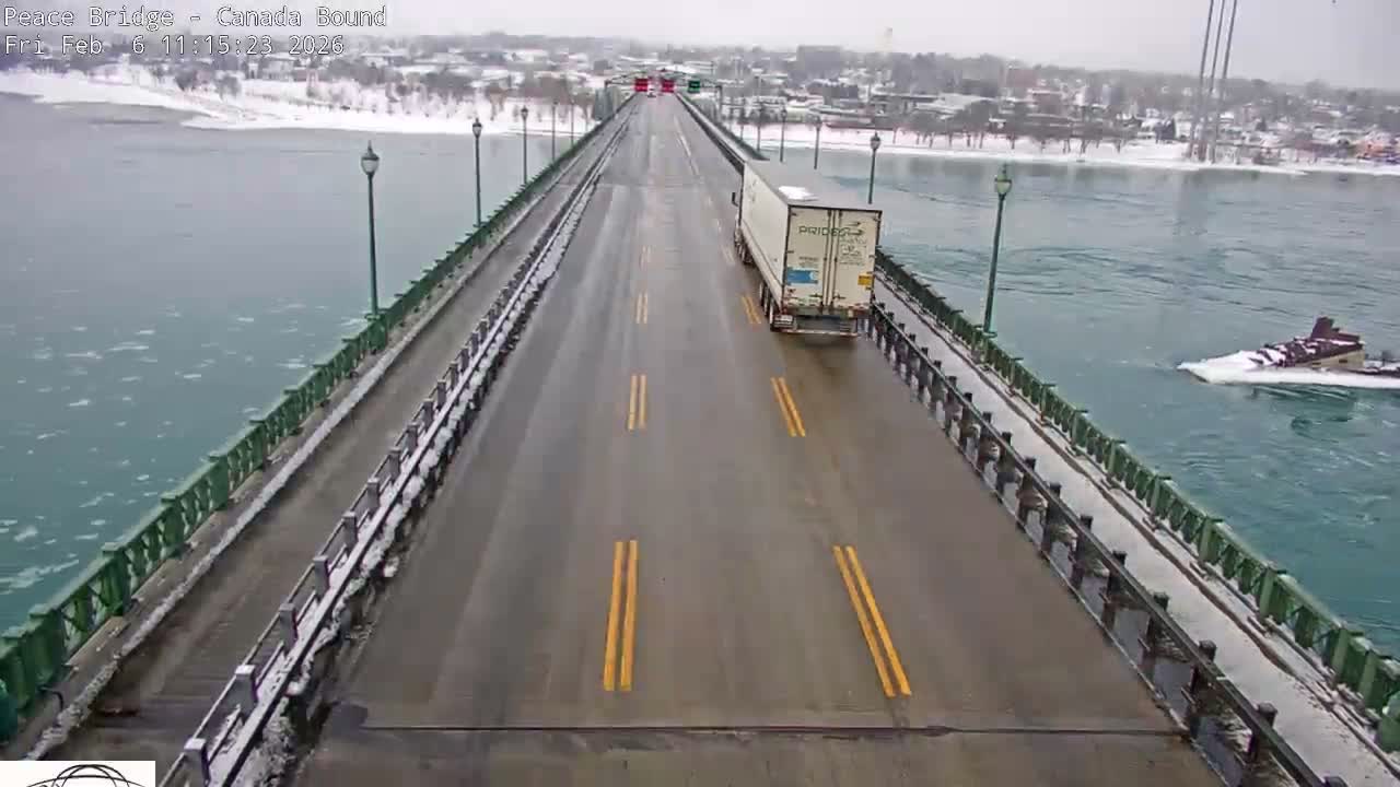 Buffalo, Peace Bridge Canada Bound View from USA Side Live Cam - Buffalo, Erie , Buffalo -Niagara Falls, New York, USA