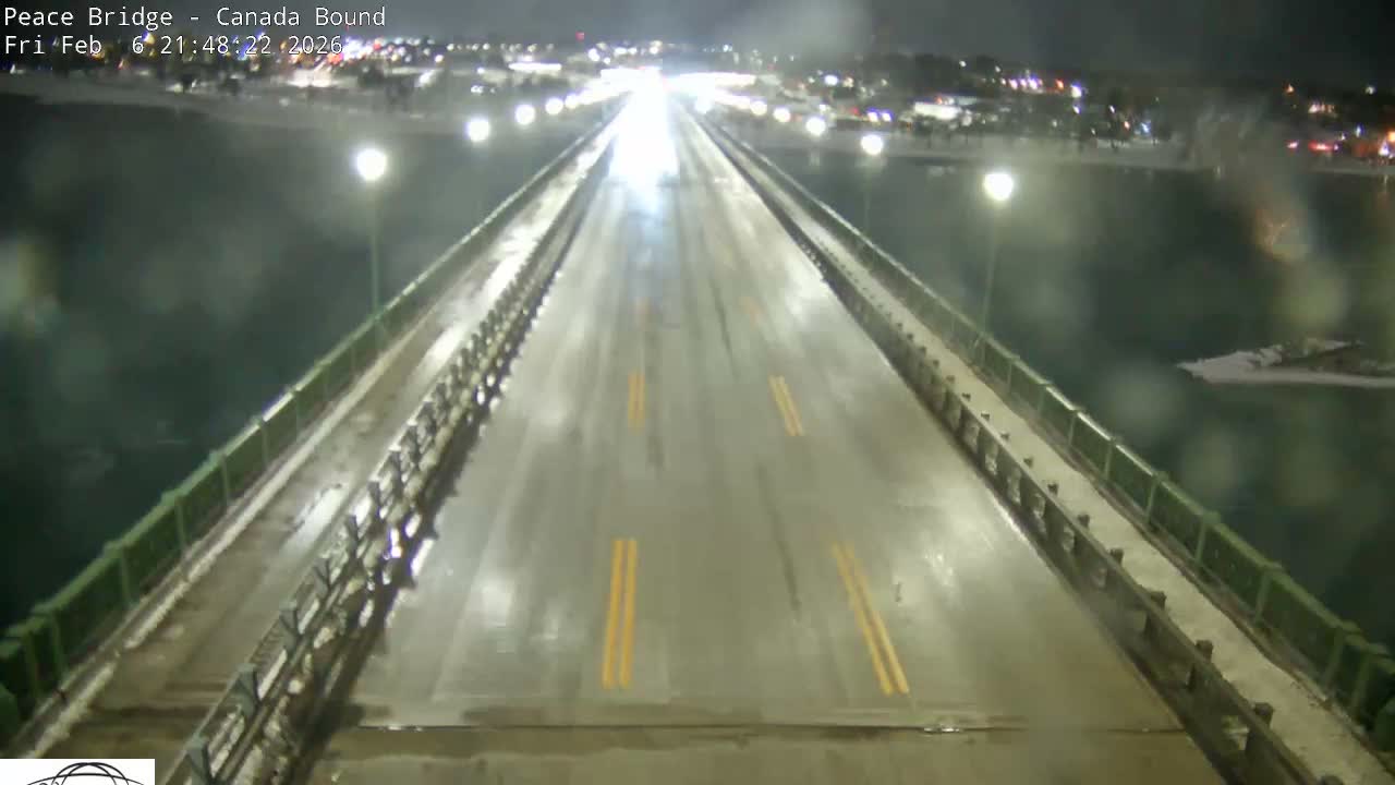 Buffalo, Peace Bridge Canada Bound View from USA Side Live Cam - Buffalo, Erie , Buffalo -Niagara Falls, New York, USA