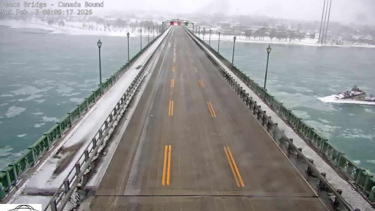 Buffalo, Peace Bridge Canada Bound View from USA Side Live Cam - Buffalo, Erie , Buffalo -Niagara Falls, New York, USA